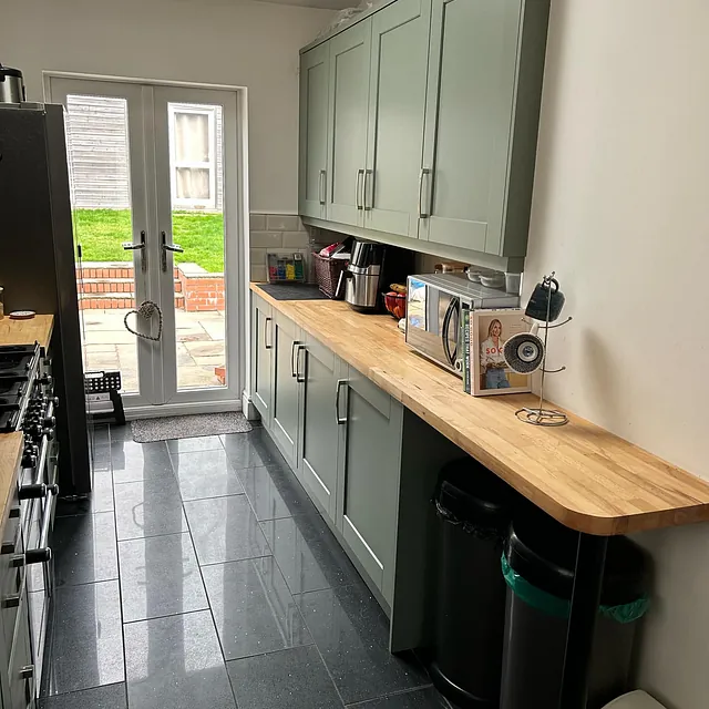 New green kitchen installation South Wales