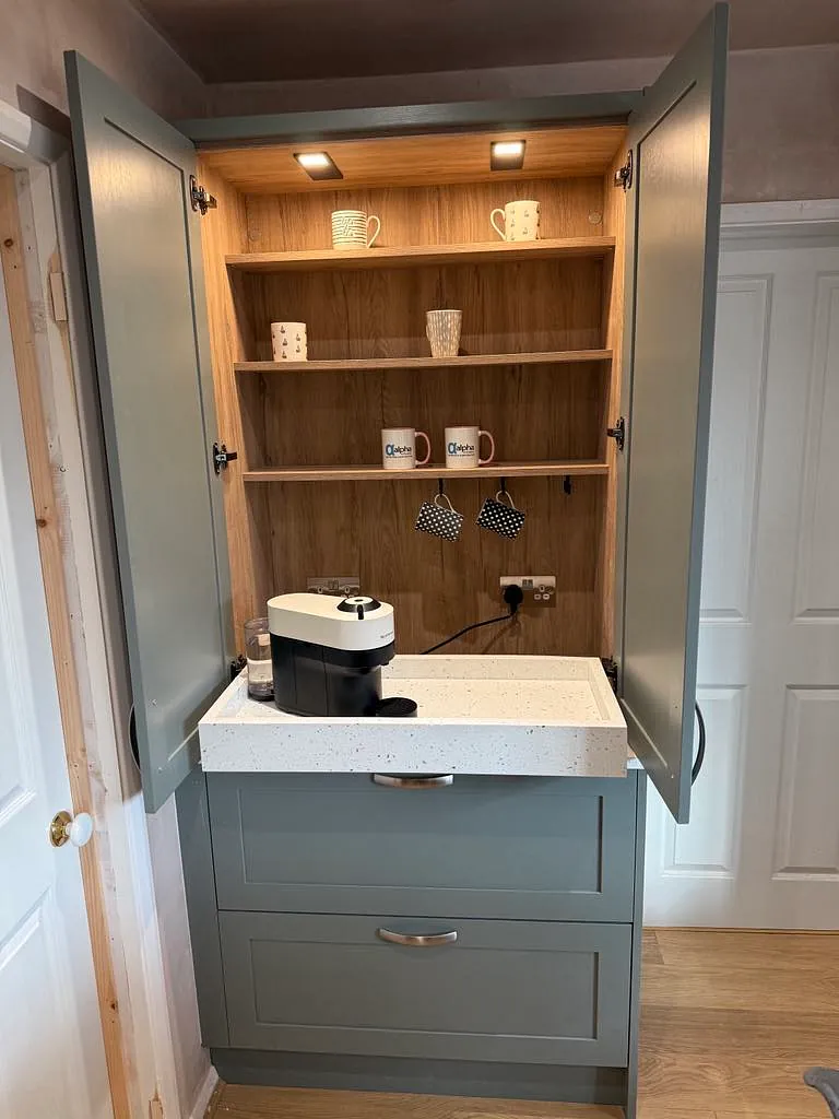 New green kitchen installation South Wales