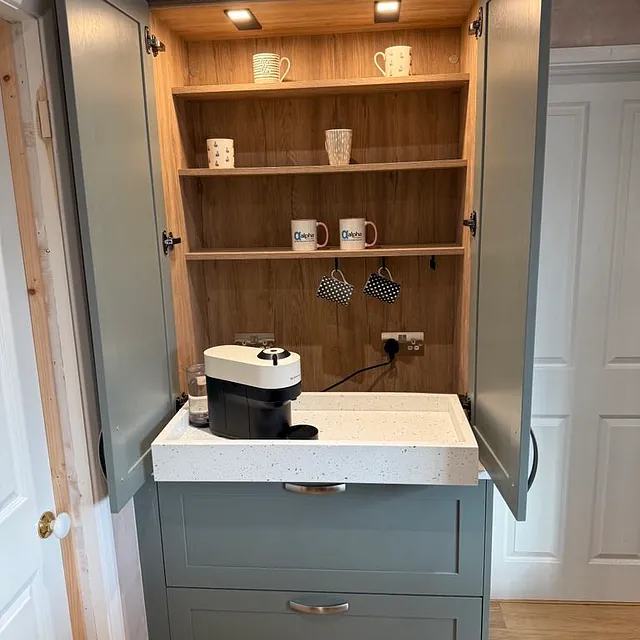 New green kitchen installation South Wales
