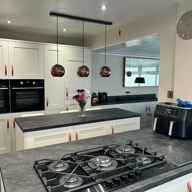 New white kitchen installation South Wales