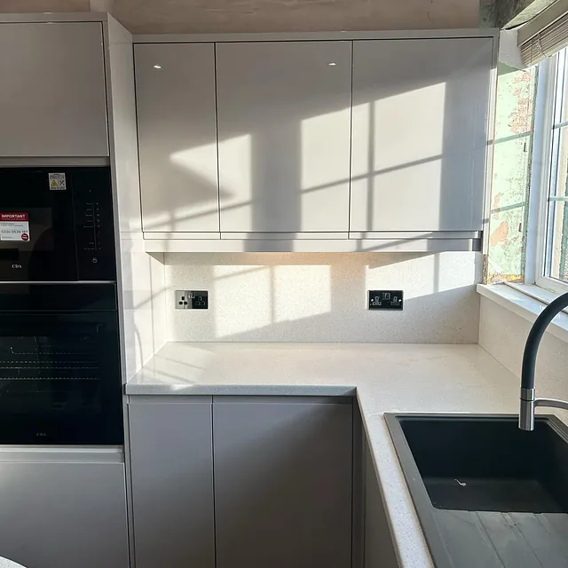 New white kitchen installation South Wales