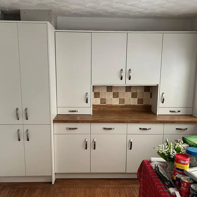 New white kitchen installation South Wales