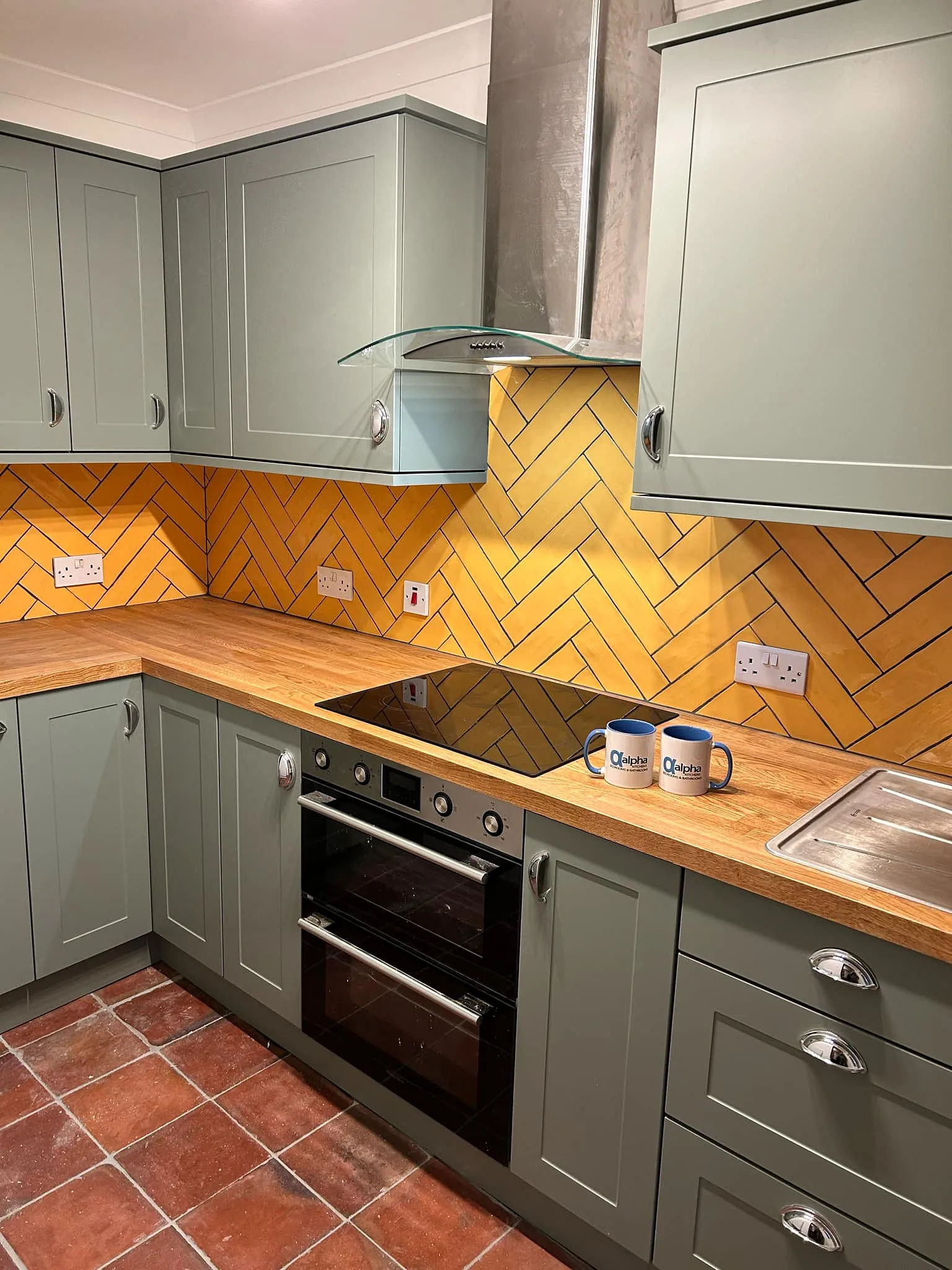 New green kitchen installation South Wales