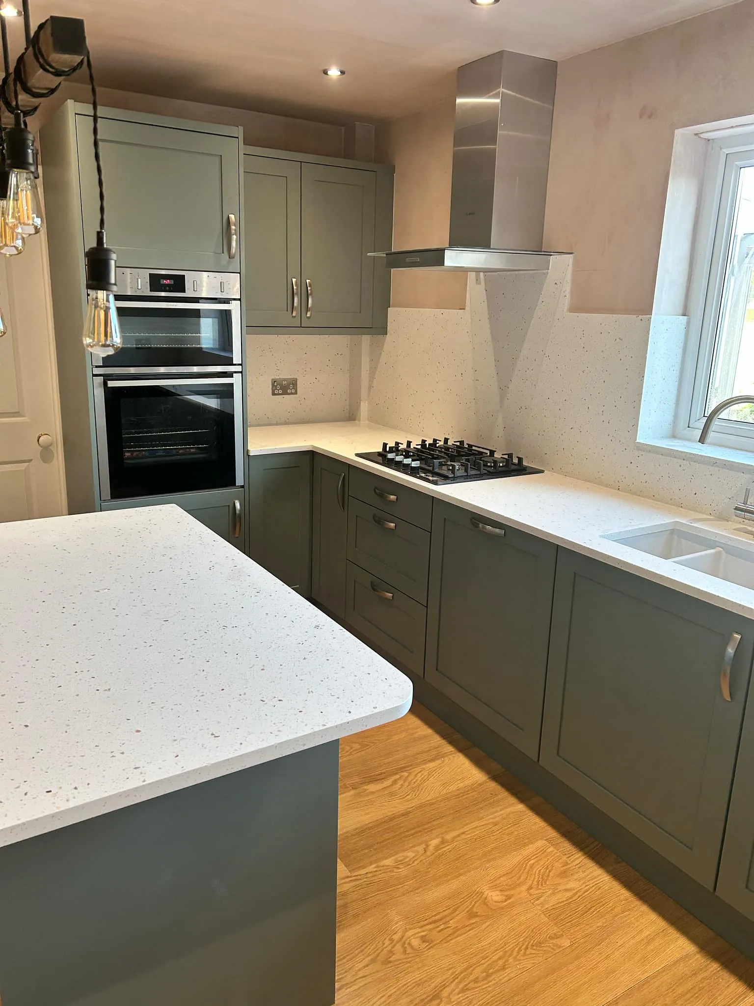 New green kitchen installation South Wales