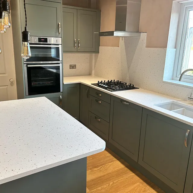 New green kitchen installation South Wales