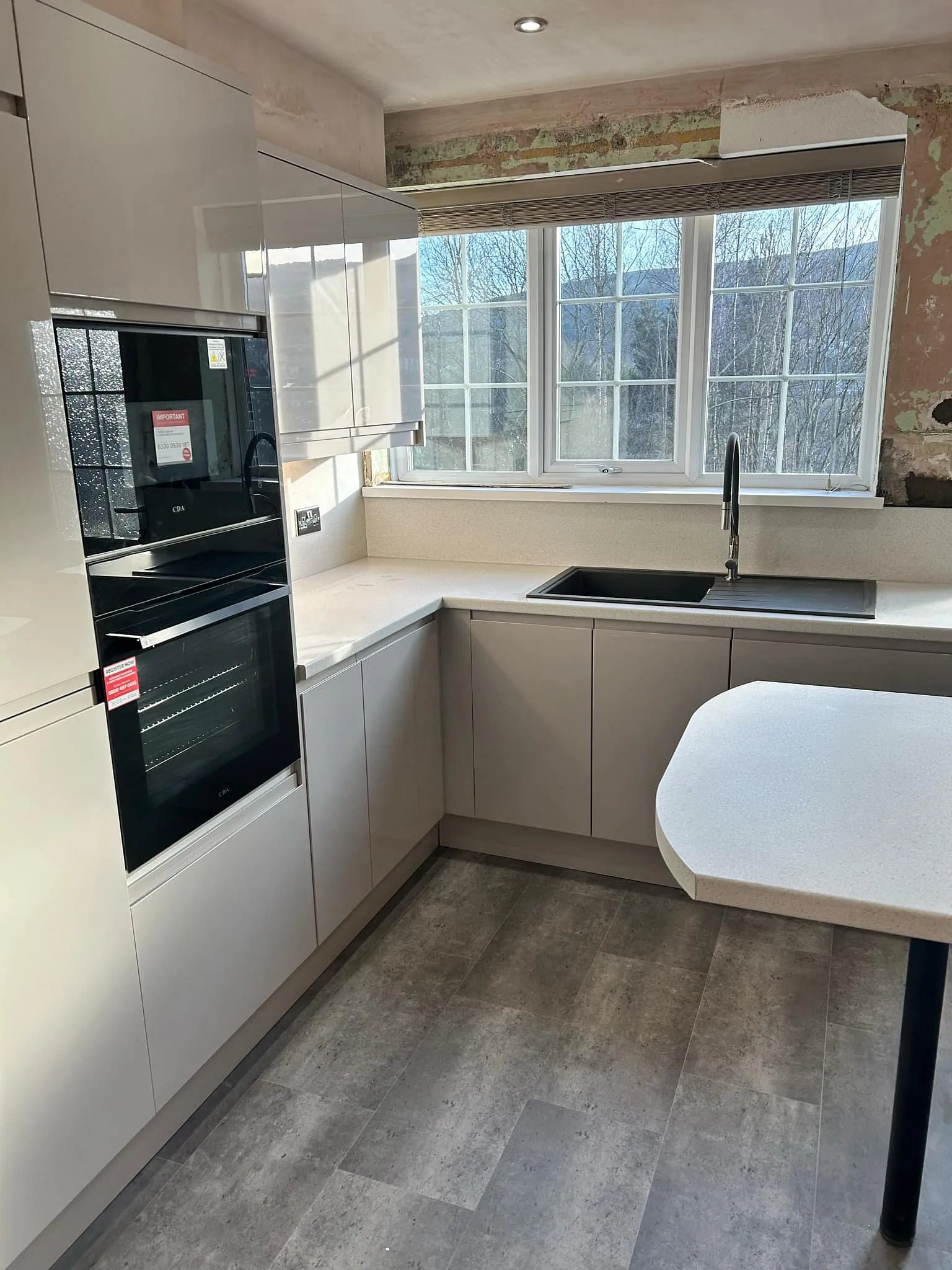 New white kitchen installation South Wales