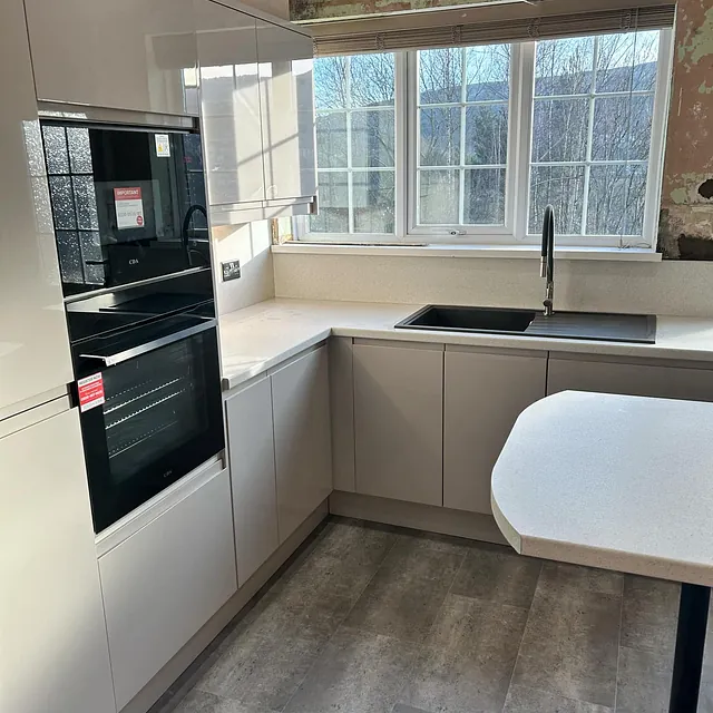 New white kitchen installation South Wales